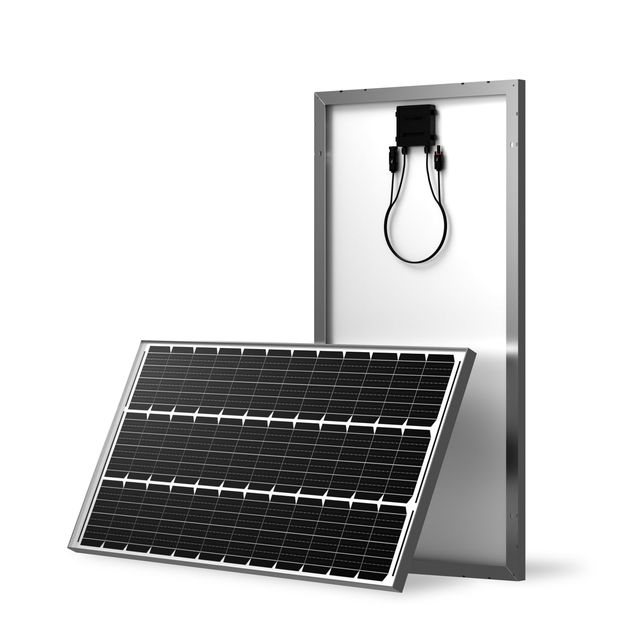Photonomy 100W Monocrystalline Solar Panel Front and Side Alternate View