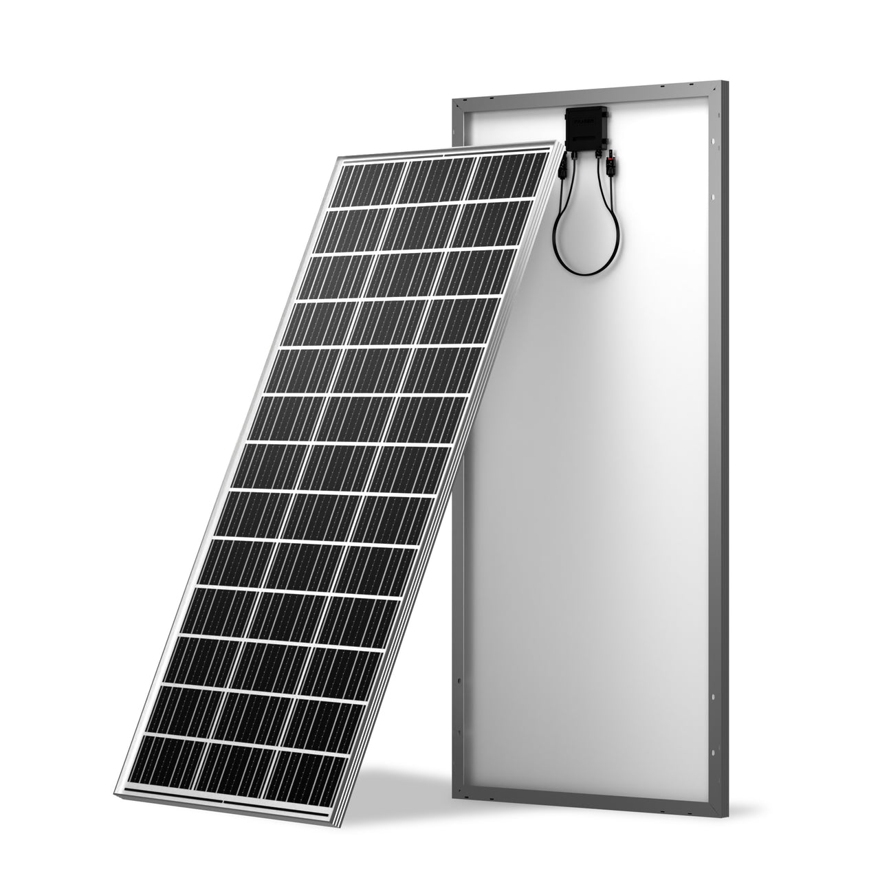 Photonomy 200W Monocrystalline Solar Panel Front and Side View
