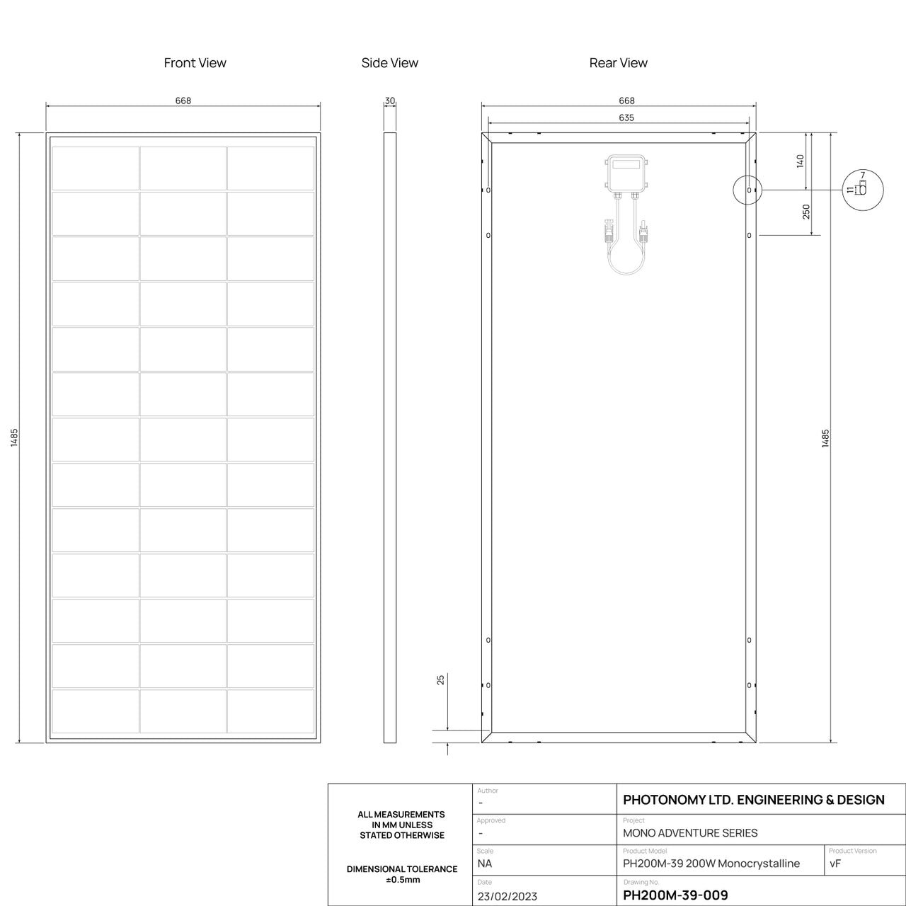 200W Mono Solar Panel